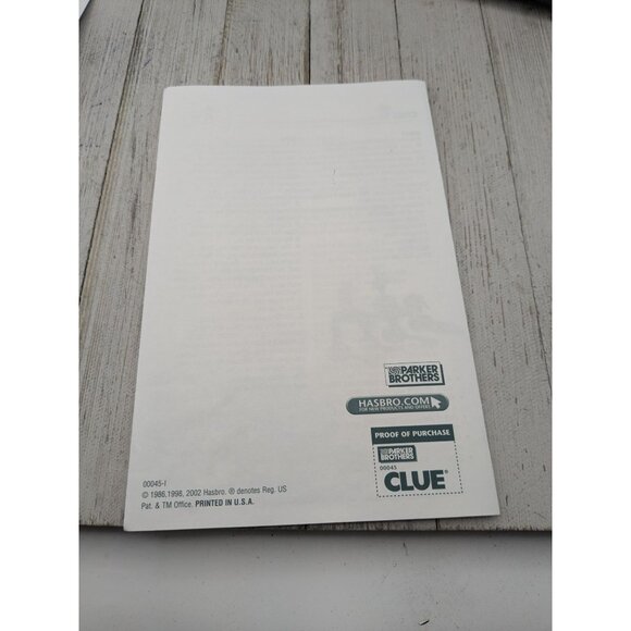 2002 Clue Board Game Replacement Parts Game Board Instructions - Picture 9 of 9